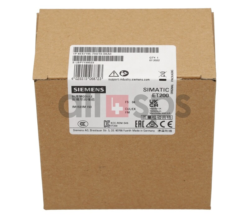 6ES7195 7HD10 0XA0 Simatic DP express delivery fa 38 50