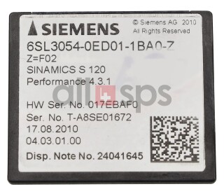 SINAMICS S120 COMPACTFLASH CARD PERFORMANCE-EXT. - 6SL3054-0ED01-1BA0-Z