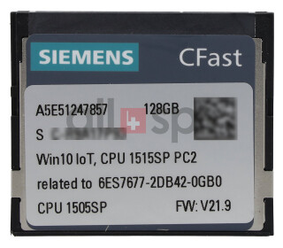 SIMATIC CFAST MEMORY CARD 128 GB WIN10IOT CPU 1515SP PC2 - A5E51247857