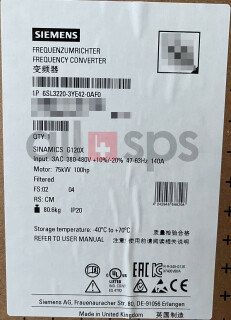 SINAMICS G120X INVERTER 75 KW - 6SL3220-3YE42-0AF0